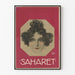 Vintage poster Saharet Female portrait with curly hair