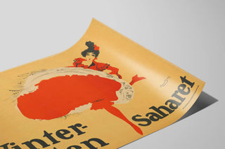 Vintage poster Winter-Garten Saharet red and black — artwork view