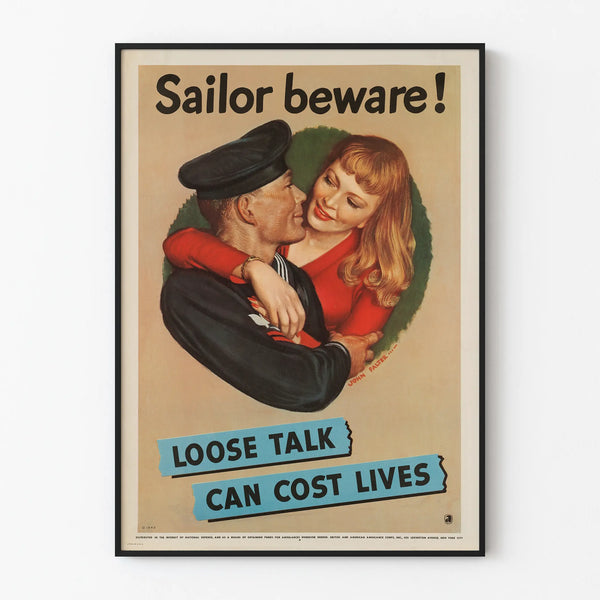 Vintage poster Sailor Beware - Retro maritime wall decoration