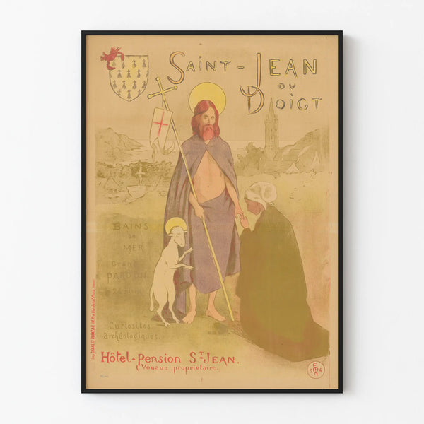 Vintage poster Saint-Jean-du-Doigt Hotel-Pension Saint-Jean wall decoration