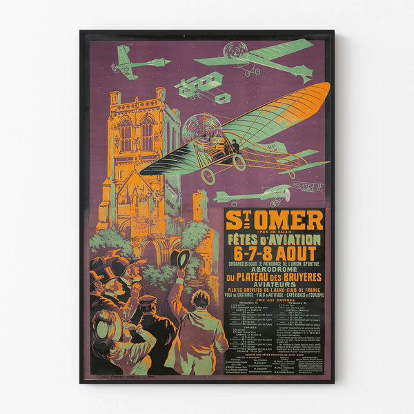 Vintage Poster of Aviation Celebrations in Saint-Omer