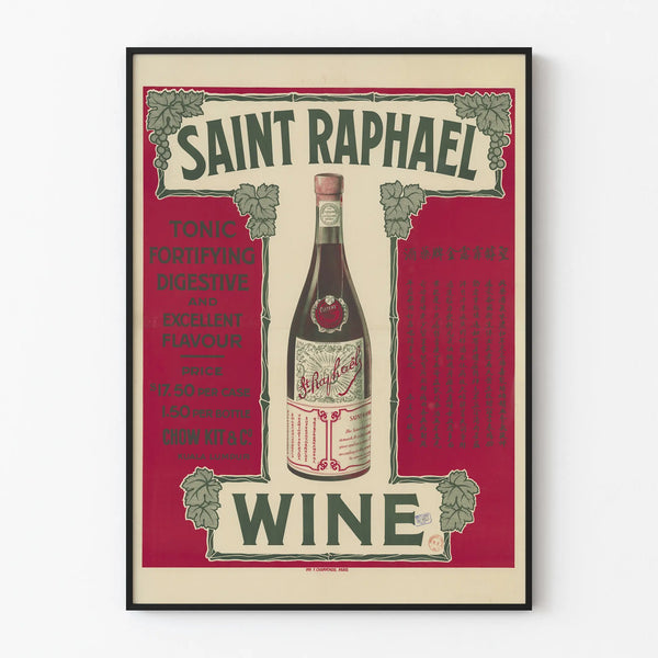 Vintage Saint Raphael Wine Poster Wall Decoration