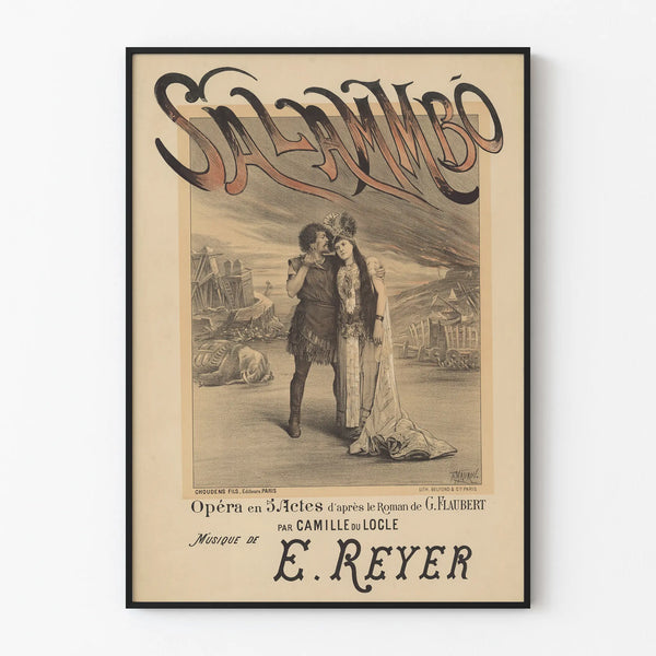 Vintage poster of Salammbô, an opera in 5 acts by Camille du Locle