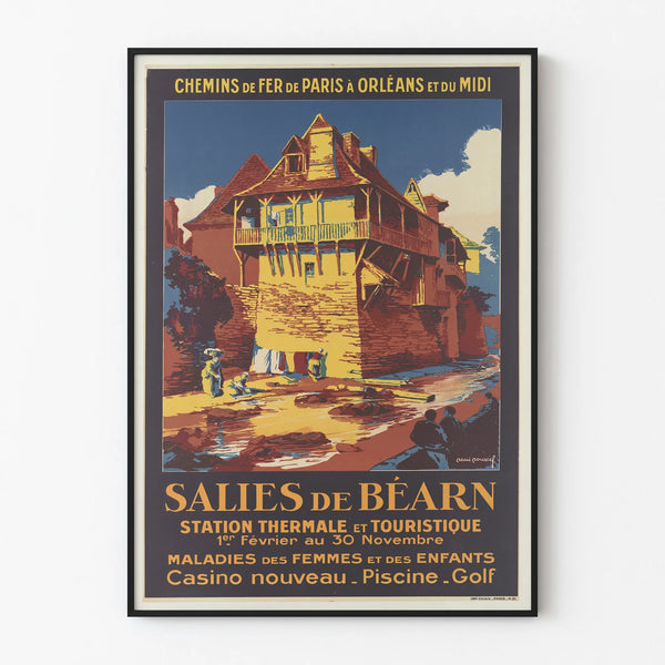 Vintage Poster of Salies de Béarn Thermal and Tourist Station