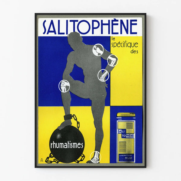 Vintage Poster Salitophène Specific Rheumatism Wall Decoration