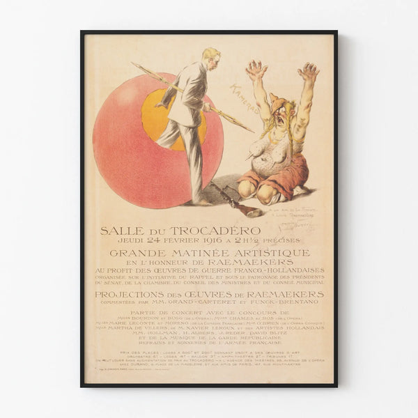 Vintage Poster of the Trocadéro Hall - Artistic Morning in Tribute to Raemaekers