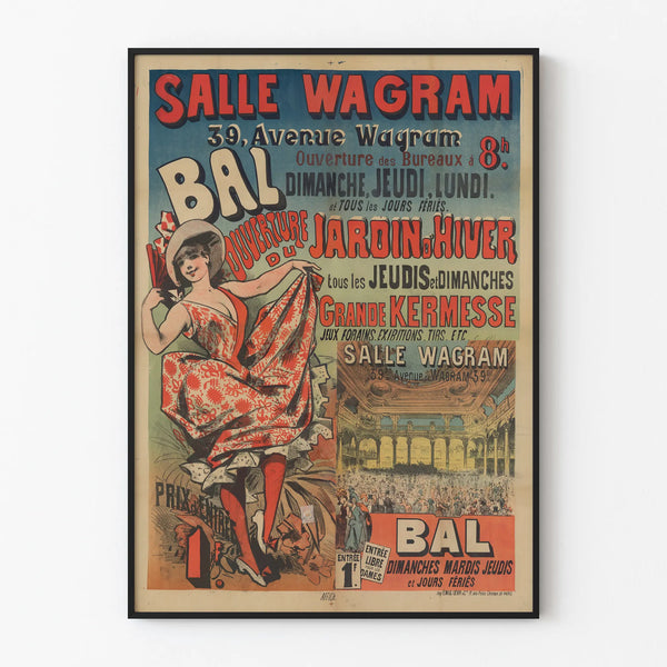 Vintage Poster Bal Salle Wagram Wall Decoration