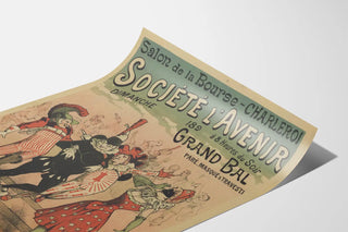 Vintage poster of the Grand Masquerade Ball in Charleroi by Société l'Avenir