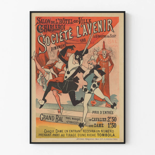 Large Society Ball Poster L'Avenir Hotel de Ville Charleroi