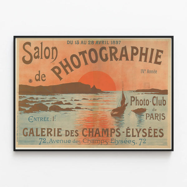 Vintage Poster of the Photography Salon 1897, Champs-Élysées Gallery — framed artwork on a wall