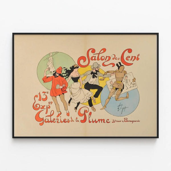 Poster Salon des Cent - Exhibition Galleries of the Pen — framed artwork on a wall