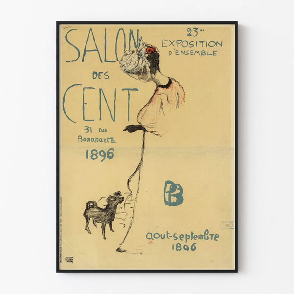 Vintage wall decoration poster for the Salon des Cent 1896