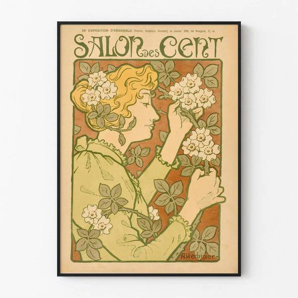 Vintage Decorative Poster for the Salon des Cent, 1890s