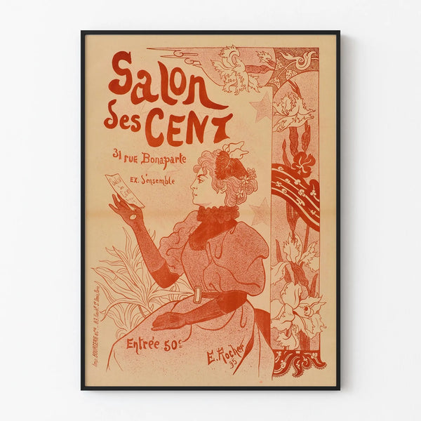 Vintage poster Salon des Cent for retro wall decoration