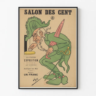 Vintage poster of the Salon des Cent exhibition 1894 Boulogne-sur-Mer