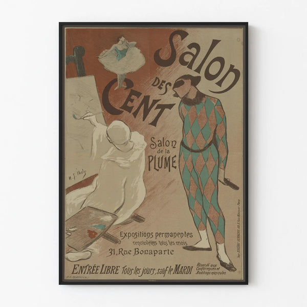 Vintage Poster Salon des Cent - Feather Salon Wall Decoration
