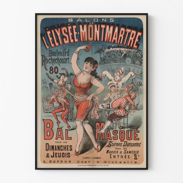 Vintage Poster of the Masquerade Ball at the Élysée Salons Montmartre