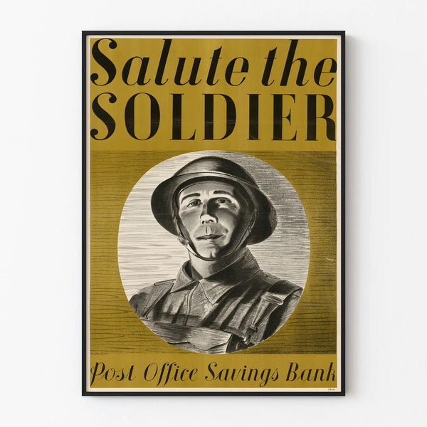 Vintage Military Poster Salute the Soldier - Retro Wall Decoration