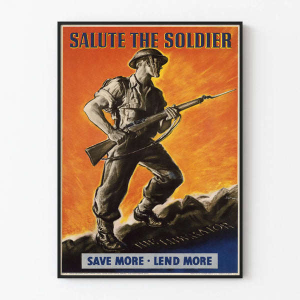 Vintage Military Poster Salute The Soldier – Patriotic Wall Decoration