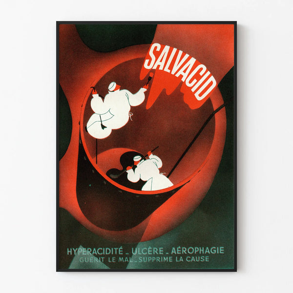 Vintage poster Salvacid for digestive acidity treatment