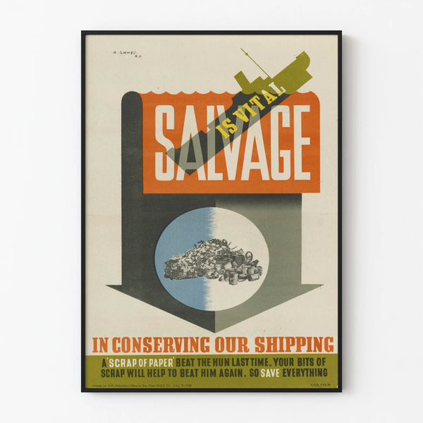 Vintage Poster Salvage Is Vital - Industrial Wall Decoration