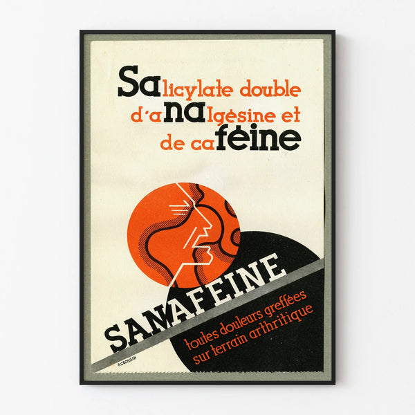 Vintage Sanafeine advertising poster wall decoration