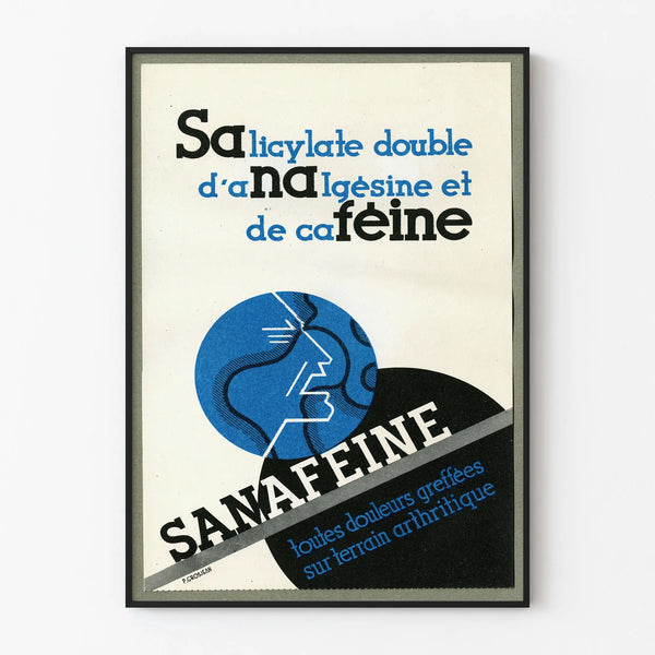 Vintage Poster SANAFEINE - Retro Medical Wall Decoration