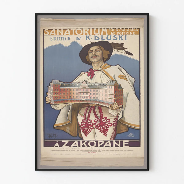 Vintage poster of a sanatorium for chest diseases in Zakopane
