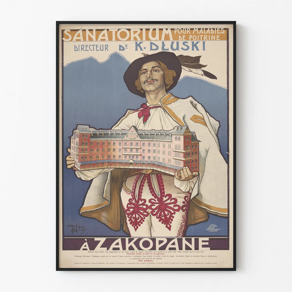 Vintage poster of Zakopane sanatorium for chest diseases