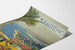 Vintage Sanremo poster with panoramic view and flowers