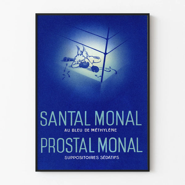 Vintage poster Santal Monal Prostal Monal in methylene blue