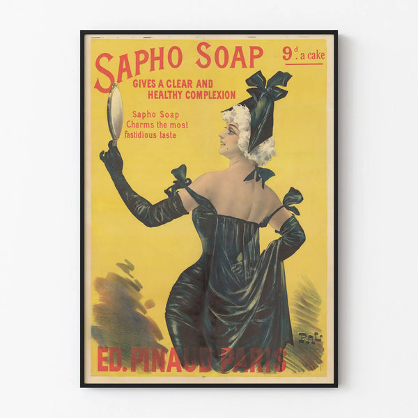 Vintage poster Sapho Soap – soap advertisement Paris