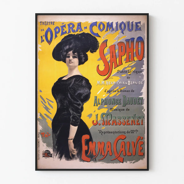 Vintage Poster of the Opéra-Comique Theatre Sapho Wall Decoration