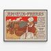 Vintage poster Amieux Brothers sardines and canned goods — framed artwork on a wall