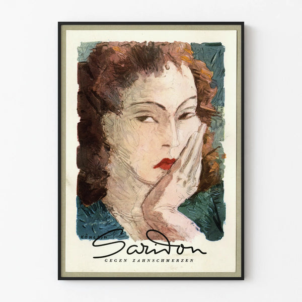 Vintage Saridon advertising poster against toothache