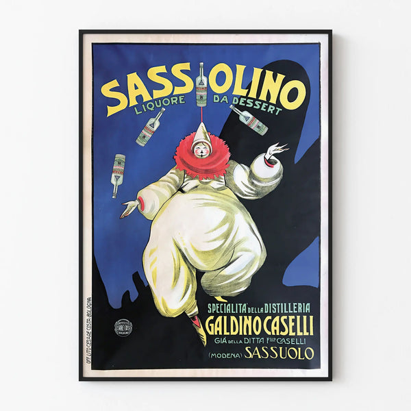 Vintage Sassolino Dessert Liquor Poster - Retro Wall Decoration