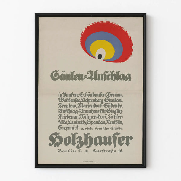 Vintage decorative poster Säulen-Anschlag Holzhauser