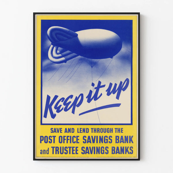 Vintage poster for wall decoration Savings Postal Service and Trusted Banks