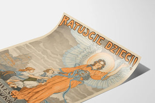 Vintage humanitarian poster Ratujcie Dzieci 1917