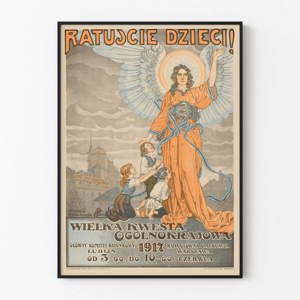 Vintage humanitarian poster Ratujcie Dzieci 1917
