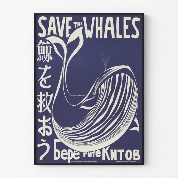 Vintage Marine Wall Decoration Poster Save The Whales