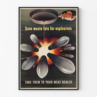 Vintage Poster for the Disposal of Used Fats for Explosives