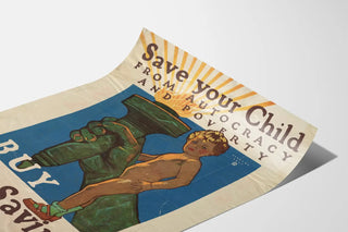 Vintage War Poster - Save Your Child - War Savings Stamps