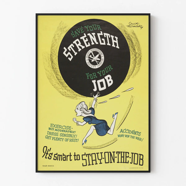 Vintage motivational and safety at work poster Navy