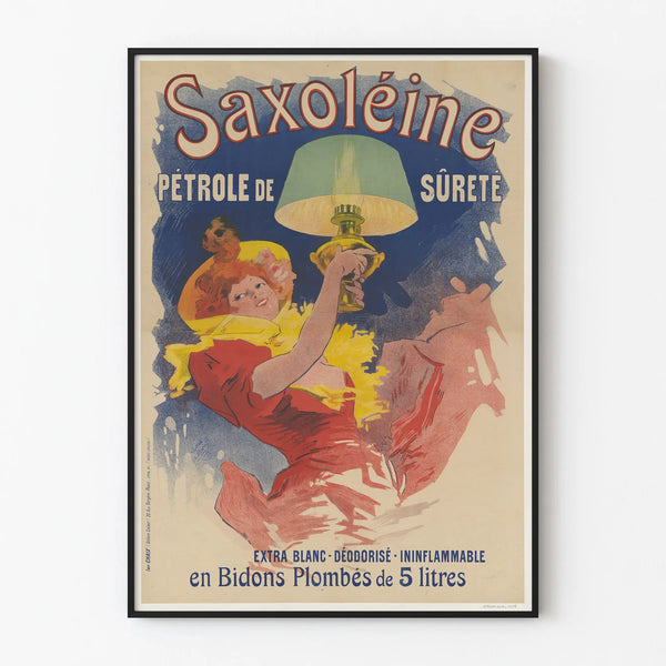 Vintage Saxoléine Safety Oil Poster - Retro Wall Decoration