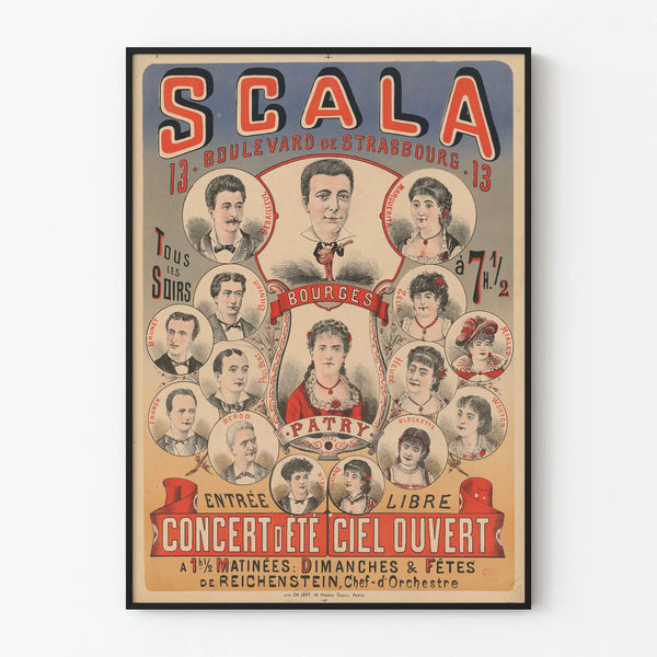 Vintage Scala Bourges Summer Concert Poster Wall Decoration