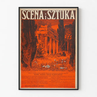 Vintage poster Scene and Art 1909 antique ruins decor