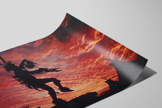 Cherokee Ceremonial Dance Poster at Sunset — artwork view