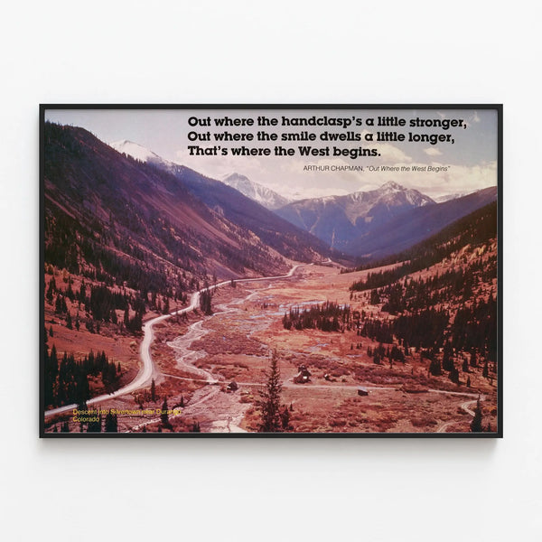 Poster Mountain Landscape Silvertown near Durango Colorado — framed artwork on a wall