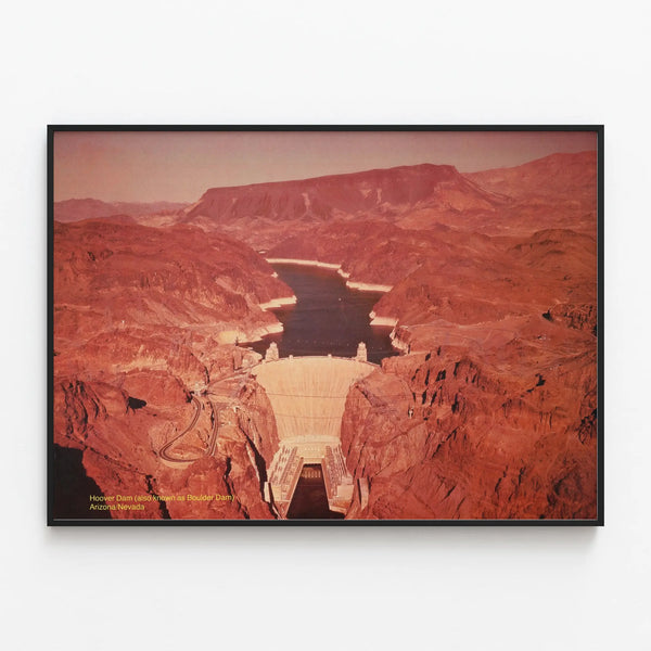 Hoover Dam Poster Arizona Nevada Wall Art — framed artwork on a wall